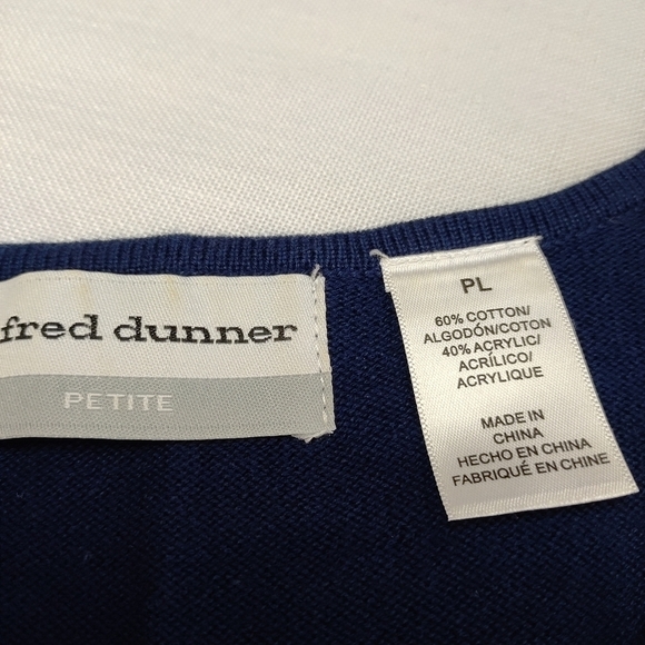 Alfred Dunner Women's Petite Embroidered Fringe Sweater Navy Size PL - Picture 11 of 11